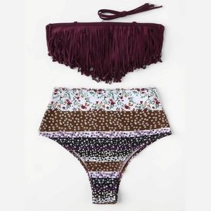 SHEIN Bandeau Fringe Bikini